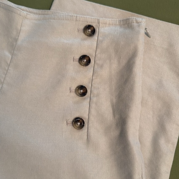 Ann Taylor Factory Linen Blend Crop Sailor Pants,size 8P,natural color,side zip - Picture 3 of 12